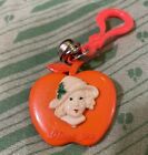 RETRO 1980's Plastic Bell Clip On Charm Lady On Apple I Love You