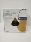 Allsop Solar Bubble Glass Lantern Amber Hand Blown New