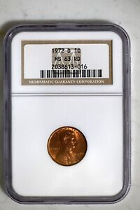 1972 NGC Certified 1C MS63 RD Lincoln Memorial Cent # 2038613-016