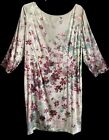 St. John Brush-stroke Floral Stretch Silk Sheath Dress $995 Size 16