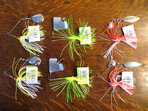 LOT OF 6 - STRIKE KING TOPWATER 1/4 OUNCE SPINNERBAITS & 1/4 OUNCE BUZZBAITS