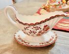 Vintage Copeland Spode Indian Tree  Gravy Boat & Attached Underplate Old Mark