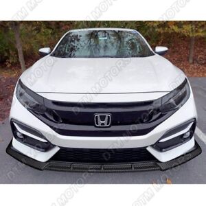 For 2017-2021 Honda Civic Hatchback Carbon Painted MUG Front Bumper Lip Spoiler