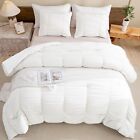 White Comforter Set Queen: Lightweight Seersucker, 3 Pieces, All Season Bedding