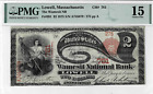 1875 $2 National Bank 'Lazy Deuce'note-fr.391 (Lowell,MA) CH#781-PMG 15 -2 known