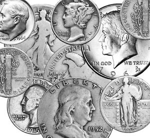 90% Junk Silver Coins .75 Cents Face Value Random Mixed Coins Avg Condition