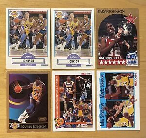 Magic Johnson Lot Of 6 Mixed Brand Los Angeles Lakers Mostly Mint