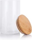 New Listing16 oz Home Kitchen Storage Clear Glass Jar with Bamboo Silicone Sealed Lid (120)