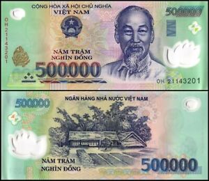 Vietnam 500,000 Dong Banknote, 2021, P-124q, UNC, Polymer USA SELLER COA 1 note