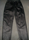 Vintage Newport News Jeanology Black Leather Pants Fully Lined Polyester Size 8