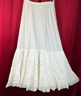 TALL C 1900 Edwardian lace Insert Zig Zag Hem Petticoat Cotton Skirt Frothy