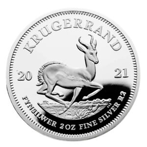 2021 South Africa 2 oz Silver Krugerrand Proof R2 Coin GEM Proof