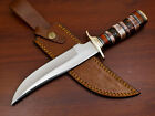 Rody Stan HANDMADE D2 FIXED BLADE HUNTING KNIFE/BOWIE KNIFE- ENGRAVED BONE/WOOD