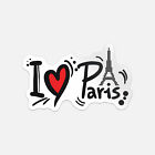 I Love Paris Travel Slogan Vinyl Sticker Decal