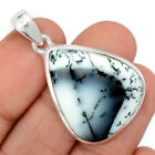 Natural Merlinite Dendritic Opal - Turkey 925 Silver Pendant Jewelry CP34284