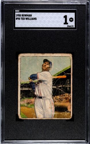 1950 Bowman #98 Ted Williams Boston Red Sox - SGC 1 - Just Graded