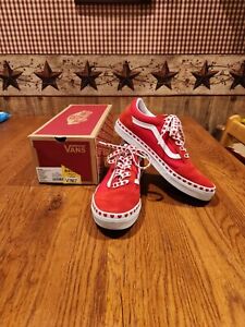 Vans Old Skool Lace Up Heart Suede Canvas Girls Kids Size 6 Sneakers Shoes NEW!