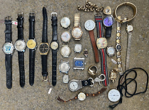 MEGA LOT !! 27+ Rare Vintage Wrist Watch Seiko Gotham Amtex Timex Bulova Ostara