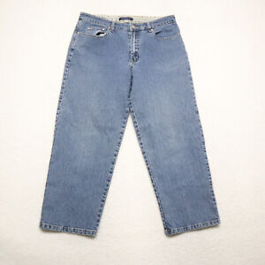 Jackie Blue Women's Size 10 Blue Cropped Medium Wash Cotton Blend Stretch Jeans