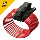 10 Pack 14 Gauge ATC In-Line Blade Fuse Holder 100% OFC Copper Wire Protection