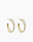 David Yurman Pavé Crossover Hoop Earrings: 18K Yellow Gold w/ Diamonds, 24mm