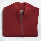 $1495 Brunello Cucinelli Wool Cashmere Full Zip Cardigan Sweater Red Sz L 54