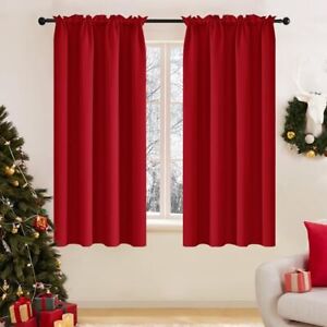 New Listing Curtains for Living Room - Blackout Curtains Drapes, Rod Pocket 42x54 Inch Red