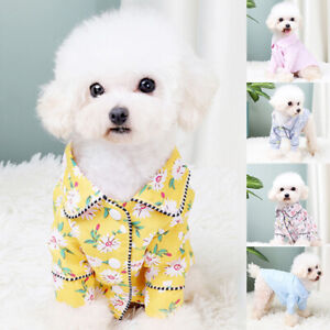Small Dog Pajamas Pet Clothes Coat Jacket Soft Printed Shirts Casual Clothing E‹