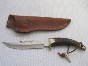 Muela Vareto Handcrafted Stag Handle Fixed Blade Knife w/Muela Leather Sheath