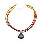 HSN Jay King Sterling Silver Amber and Turquoise Pendant with 18