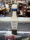 Vintage Blue & White Decanter Liquor Bottle With Windmills & Tulip Shaped Lid