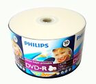 50 PHILIPS Blank 16X DVD-R DVDR White Inkjet Hub Printable 4.7GB Media Disc
