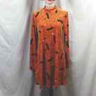 Xhilaration Velvet Halloween Gothic orange Tunic dress bats, moons, stars Medium