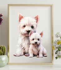 Westie Dog Puppy Art Print, West Highland Terrier Art Print, Wall Art Decor