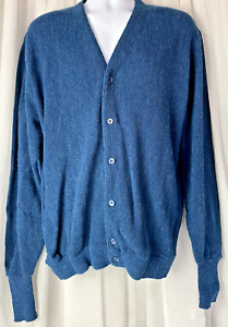 Vintage 80s Jantzen Blue Size XL Cardigan Sweater Acrylic Made In USA Grandpa