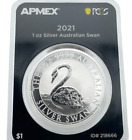 2021 $1 Australian Swan 1 ozt .9999 Silver APMEX & PCGS FirstStrike Eligible