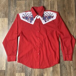 vintage frontier series western button up long sleeve womens medium