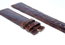 Brown Rolex Leather Crocodile Strap Band 20mm Fits Datejust/Day-Date