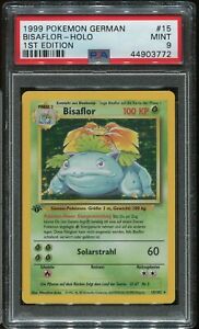 Bisaflor / Venusaur 15 PSA 9 German 1st Edition Base 1999 Pokemon Holo Set 2158