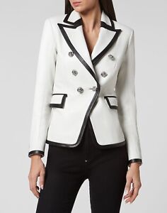 Leather Blazer for Women White Pure Lambskin Size XS S M L XL XXL Custom Made