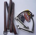 Safety Breakaway English Kids Youth Stirrup Irons+ Leathers- 3/4x36