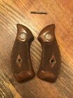 Vintage SMITH & WESSON J FRAME Round Butt Diamond Early Wood Grips