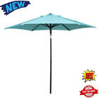 7.5 Ft Push-Up Round Market Patio Umbrella Shade 3 Way Tilt 6 Ribs Outdoor Aqua
