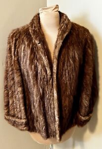 ✨ Richland Furs 1950s Vintage Fox (?) Fur Coat/Cape Ladies MED Blissfield, MI