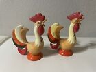 Vintage 1960s Holt Howard Ceramic Chicken Salt Pepper Shakers Rooster Red Yellow