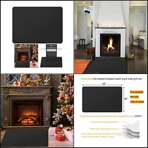 63″x38″ Fireproof Fireplace Mat Hearth Rug Wood Pellet Stove Hearth Pad Fire R..