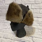 Vintage Frr Canada 100% Genuine Muskrat Fur Trapper Hat Size Medium