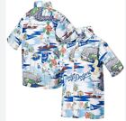 Reyn Spooner Los Angeles Dodgers Scenic Hawaiian Shirt Mens Medium Blue NWT