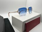 Signature Big C Piccadilly Luxury 56mm Buffalo Horn Wire Blue/Gold Sun Glasses