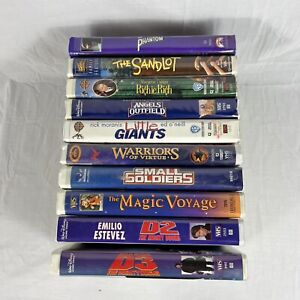 Vintage VHS Lot of 10 Sports Movies Clamshell Sandlot D2 D3 Little Giants